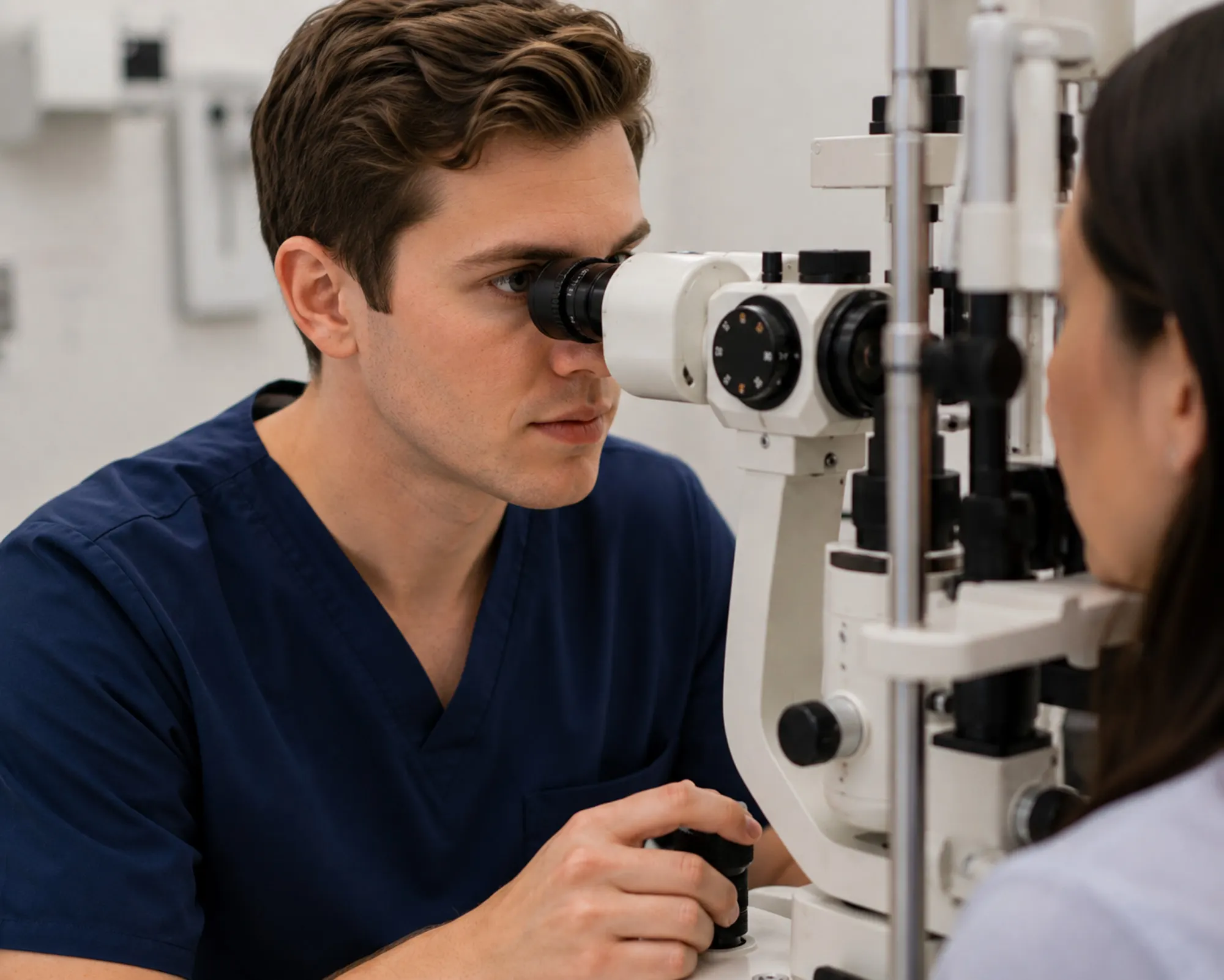 Optometry student preparing for a career in Army healthcare